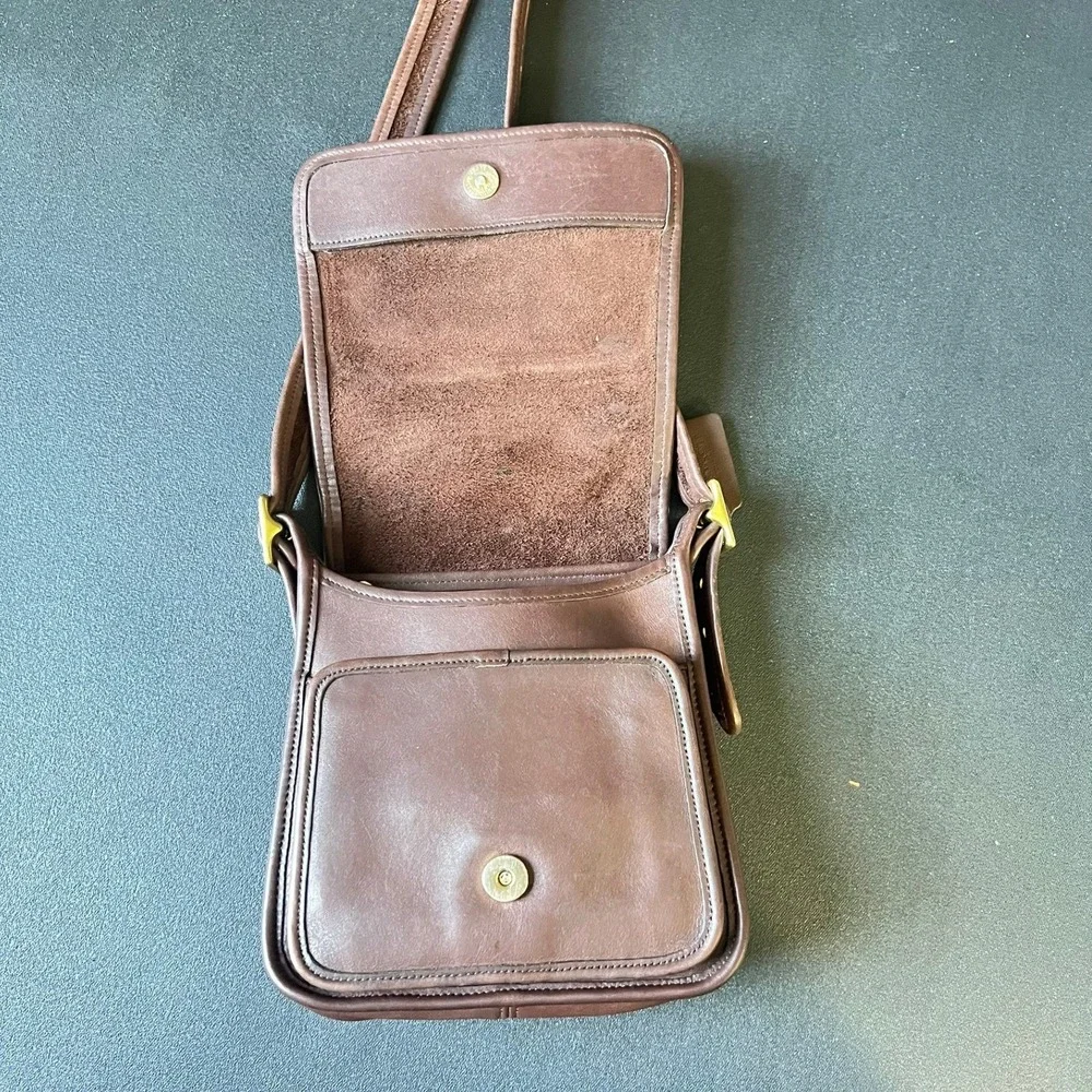 Vtg Coach 9145 Legacy Medium Studio Flap Bag Brown Leather Minimalist Academia